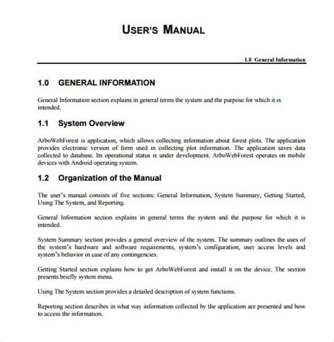 User Manual Template Get Thousands Of Free Manuals Books