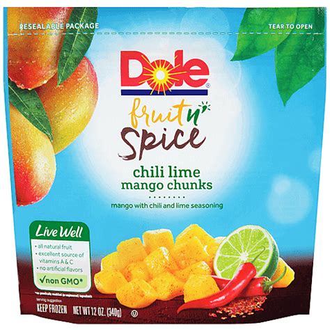 Dole Fruit N Spice Chili Lime Mango Chunks 12 Oz Bag Fruit