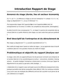 Exemple De Rapport De Stage Seconde Bac Pro Vente Indoviras