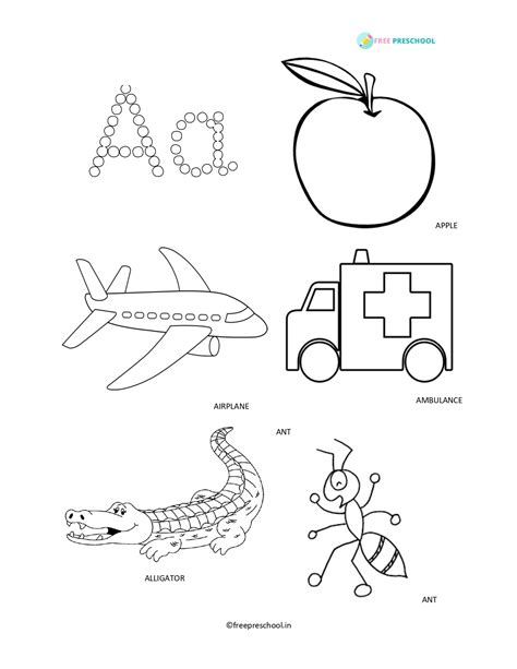 Alphabets Coloring Pages Free Preschool