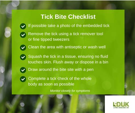 Tick Bite Checklist Lyme Disease Uk
