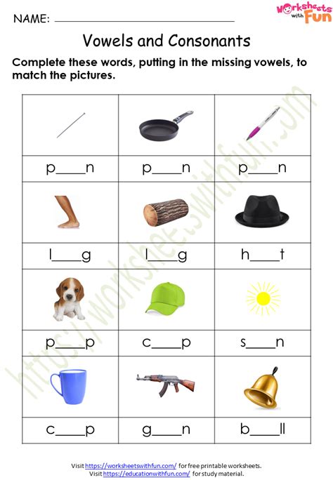 English Class Vowels And Consonants Worksheet Wwf