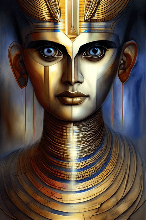 Tut Anch Amun Hyper Realistic Eyes Indian Male Hero Robot · Creative