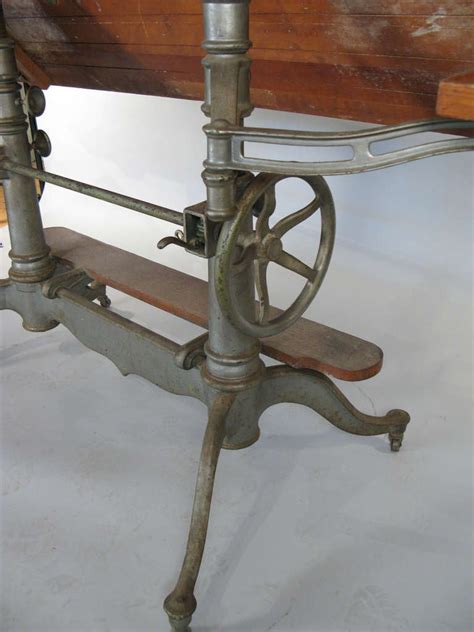 Large, antique, drafting table by j.g. Antique Industrial Cast Iron Adjustable Drafting Table at ...