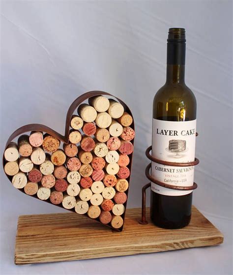 Rustic Custom Wine Bottle And Cork Holder Wreclaimed Natural Wine