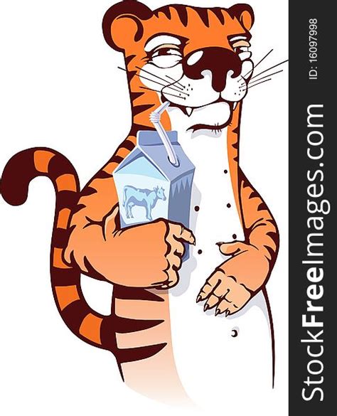 Sly Tiger Drinking Milk Free Stock Photos StockFreeImages