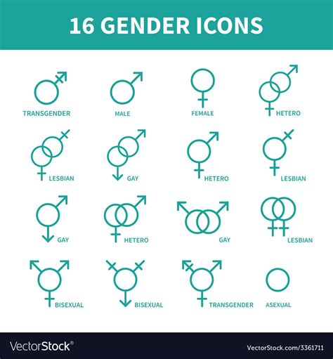 Sexual Orientation Gender Web Iconssymbolsign Vector Image