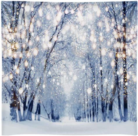 Funnytree 8x8ft Winter Scene Backdrop Wonderland Snowflake