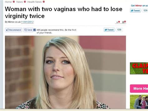 Mulher Com Duas Vaginas Garante Ter Perdido Virgindade Duas Vezes Tvi Not Cias