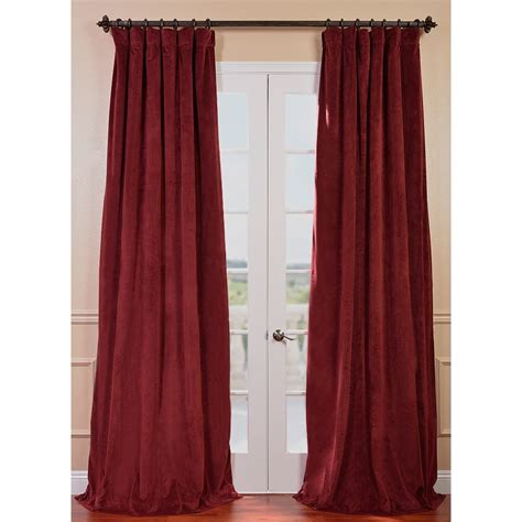 Exclusive Fabrics Signature Burgundy Velvet Blackout Curtain 1 Panel