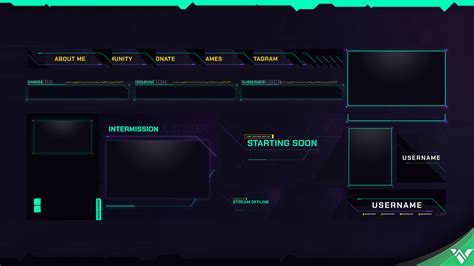 Cyberpunk Stream Package Animated Twitch Overlays