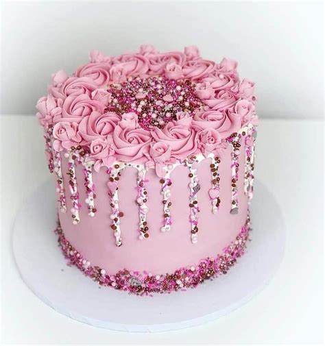 Pretty In Pink Girly Birthday Cake