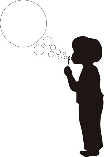 Boy Blowing Bubbles In Silhouette Stock Illustration Download Image
