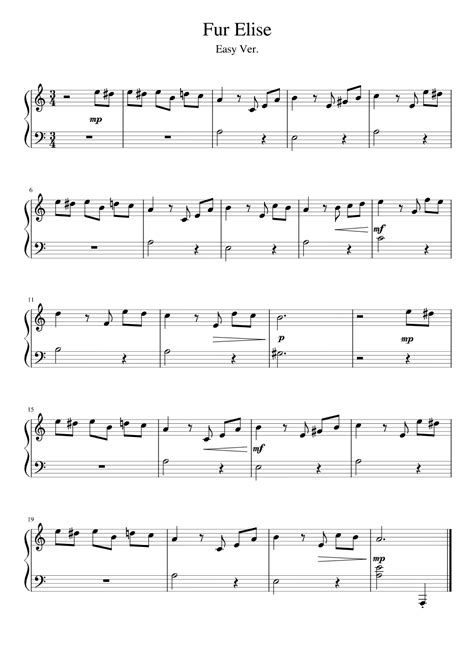 Beethoven Für Elise Easy Chords Version By Ludwig Van Beethoven 1770 1827 Digital Sheet Music