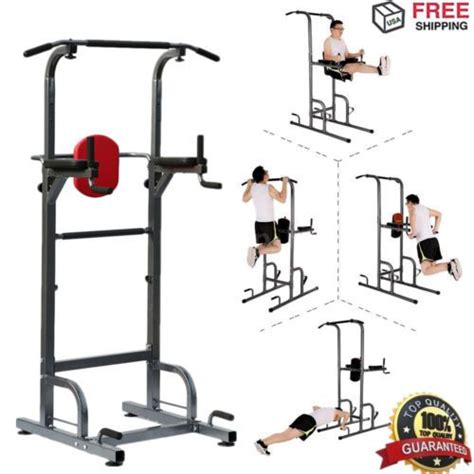 Heavy Duty Dip Station Power Tower Pull Push Chin Up Bar Home Gym