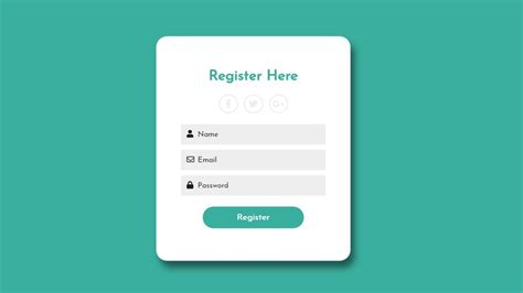 Registration Form Using Html And Css Register Form Design Youtube