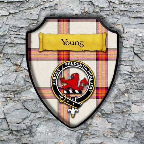 Young Shield Plaque With Scottish Clan Coat Of Arms Badge On Etsy
