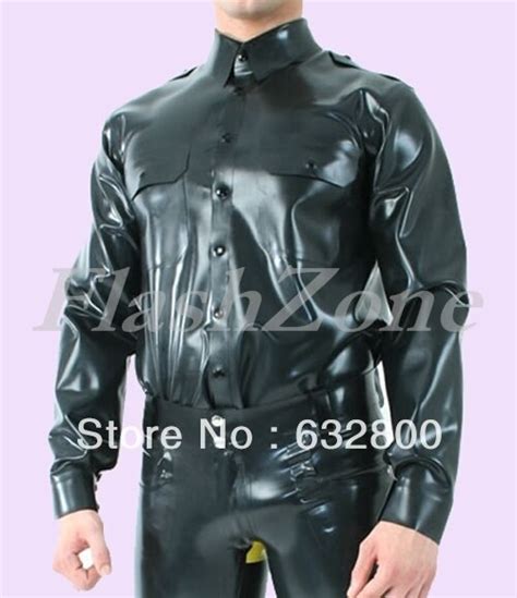 Fashionable Men Long Sleeve Latex Shirts In Sexy Costumes From Novelty And Special Use On
