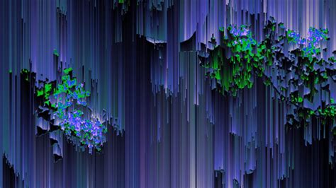 Purple Green Stripes Glitch Interference Hd Abstract Wallpapers Hd