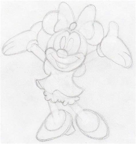 Draw Minnie Mouse Full Body Guide Lines Minnie Drawing Tutorial Minnie