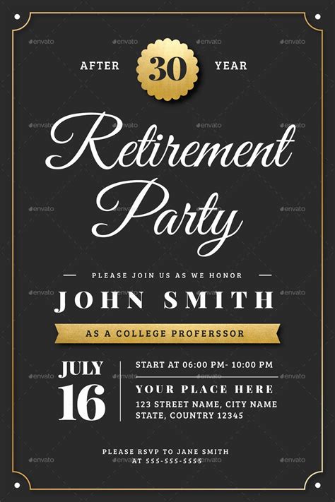 Free Retirement Invite Template