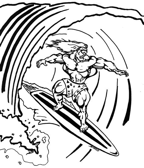 Surfing Coloring Pages Sketch Coloring Page