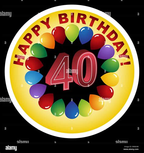 40th Birthday Balloon Stock Vector Images Alamy