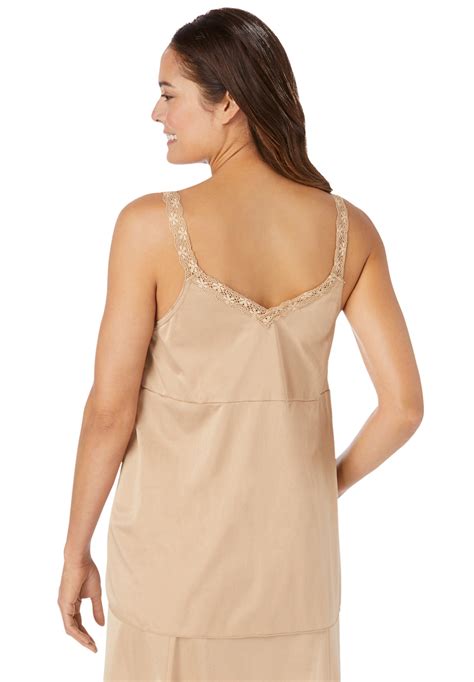 Comfort Choice Womens Plus Size Lace Trim Camisole Full Slip Ebay