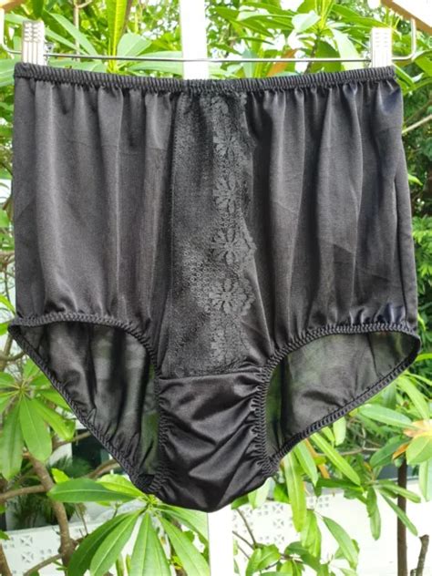 vintage sheer nylon panties black bikini granny lace brief size 8 hip 40 44 17 99 picclick