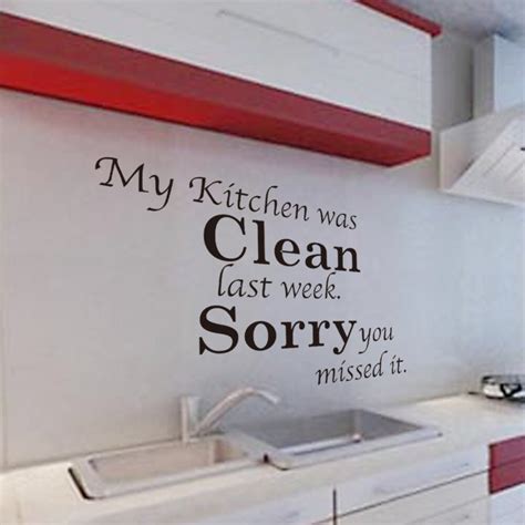 Kitchen Clean English Proverbs Quotes Diy Kitchen Wall Stickers Decal