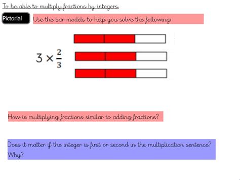 Fractions Multiply Fractions By Integers Year 6 Teaching Resources
