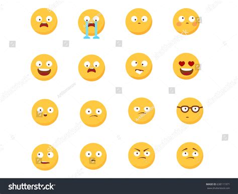 set emoticons set emoji smile icons stock vector royalty free 638111971 shutterstock
