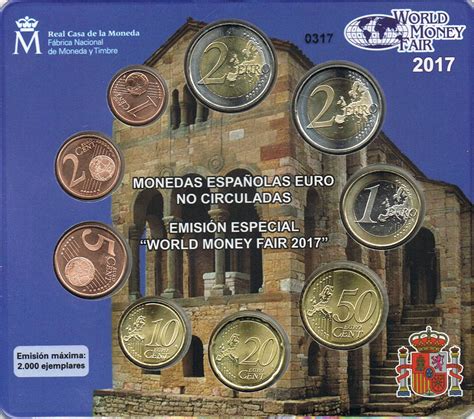 Spanien Euro Münzen Kursmünzensatz World Money Fair Berlin 2017