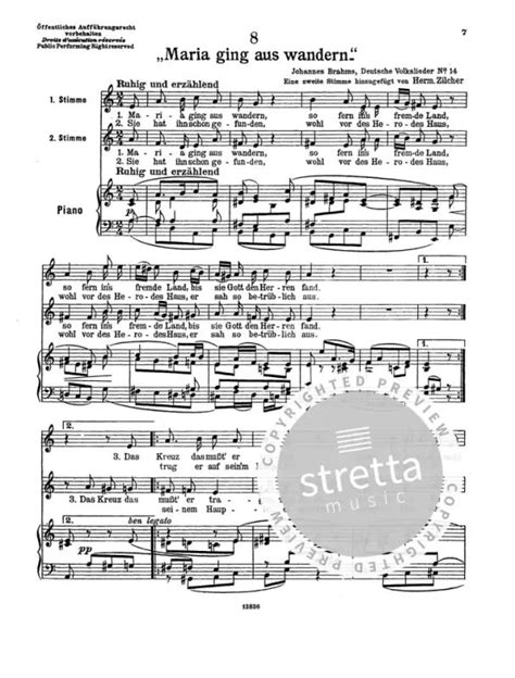Deutsche Volkslieder 2 Von Johannes Brahms Im Stretta Noten Shop Kaufen