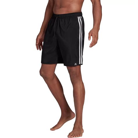 Adidas Mens Classic Length 3 Stripe Swim Shorts Academy