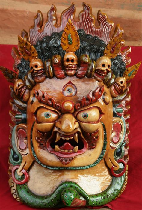 Tibetan Mask Of Mahakala Traditionalartofnepal Com