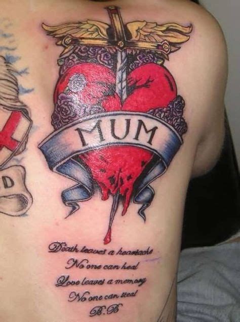 Brilliant Mom Memorial With Quote Tattoo On Chest Rip Tattoos For Mom