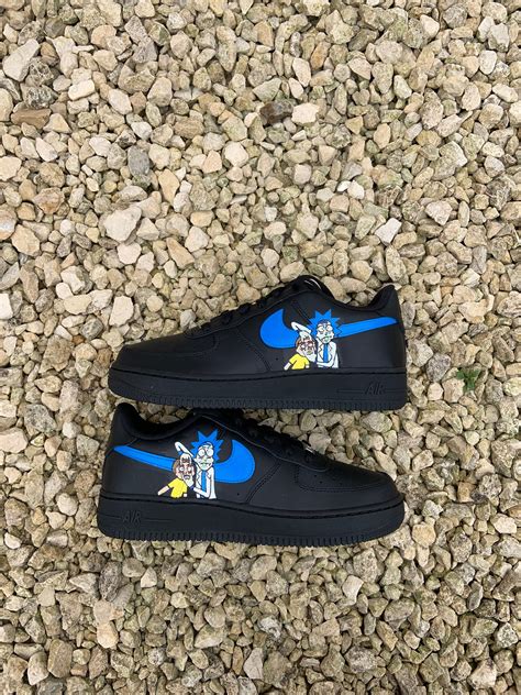 Rick And Morty Black Custom Air Force 1s Etsy