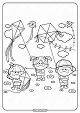 In this section, find a large selection of coloring pages kite. Printable Kids Flying Kites Pdf Coloring Page