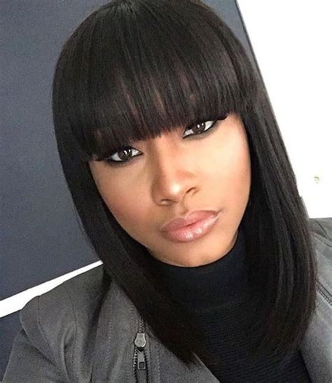 Best Bob Hairstyles For Black Women With Sleek Bangs