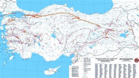 Deprem diri fay haritası Türkiye nin MTA diri fay hattı sorgulama