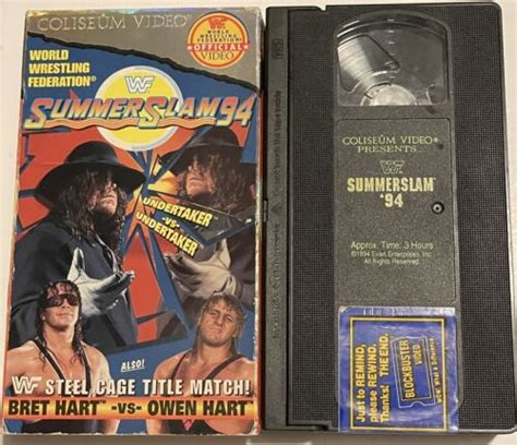 Wwf Summerslam 1994 Coliseum Vhs Video Tape Wwf Wrestling Undertaker