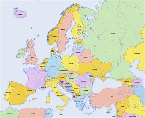 Europe Map With Countries Drawing Free Image Download