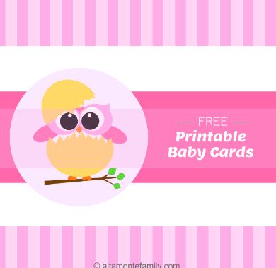 Get free printable baby cards. Free Printable Baby Cards - Owls | Altamonte Family