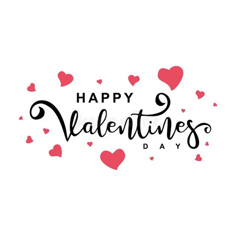 Happy Valentines Day Typography Poster With Decorative Handwritten