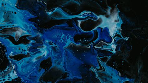 Download Wallpaper 1920x1080 Paint Liquid Fluid Art Stains Blue