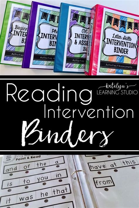 Intervention Binders And Reading Intervention Activities For Reading