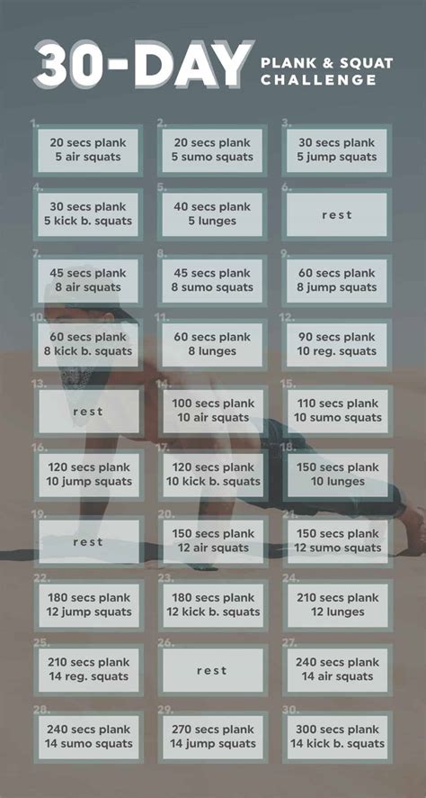 30 Day Squat And Plank Challenge 20 Fit