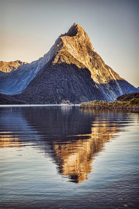 Milford Sound New Zealand Vertical At Sunrise Stock Photo Image Of