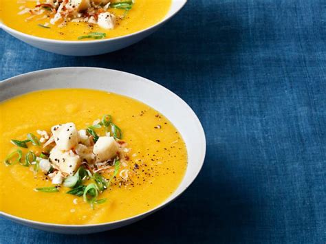 Roasted Butternut Squash Soup And Curry Condiments Recipe Ina Garten